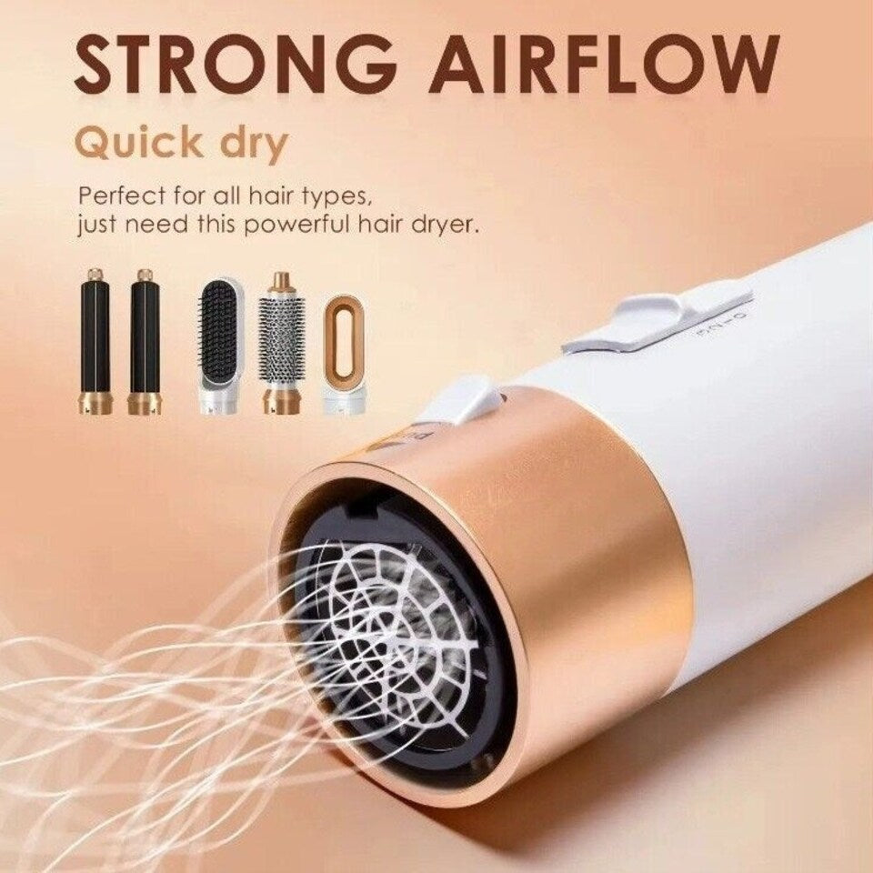 5-in-1 Hair Straightener & Dryer Brush: Ceramic Multi-Styler for Smooth, Voluminous Hair