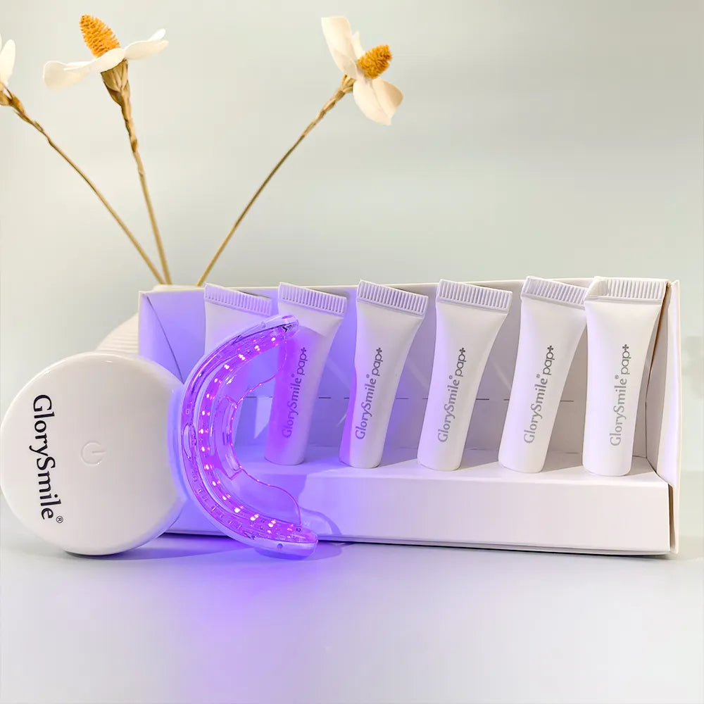 GLORY SMILE 16 Minutes Violet 405NM Light Teeth Whitening Led Kit With 6 PAP Gel Tube
