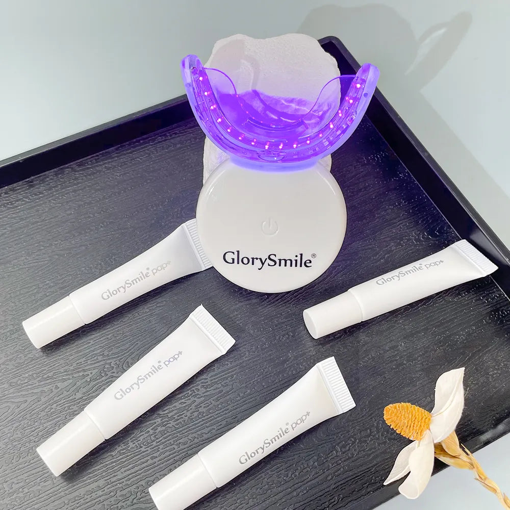 GLORY SMILE 16 Minutes Violet 405NM Light Teeth Whitening Led Kit With 6 PAP Gel Tube