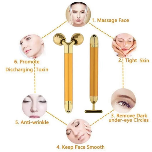Eclat 2 in 1 Face Neck Lift Device Vibrating T Shape Beauty Bar