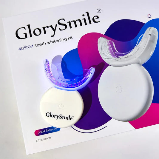 GLORY SMILE 16 Minutes Violet 405NM Light Teeth Whitening Led Kit With 6 PAP Gel Tube