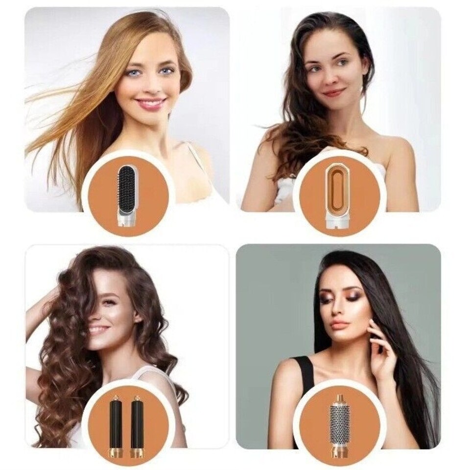 5-in-1 Hair Straightener & Dryer Brush: Ceramic Multi-Styler for Smooth, Voluminous Hair