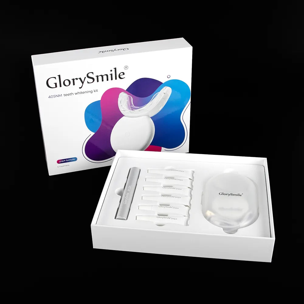 GLORY SMILE 16 Minutes Violet 405NM Light Teeth Whitening Led Kit With 6 PAP Gel Tube