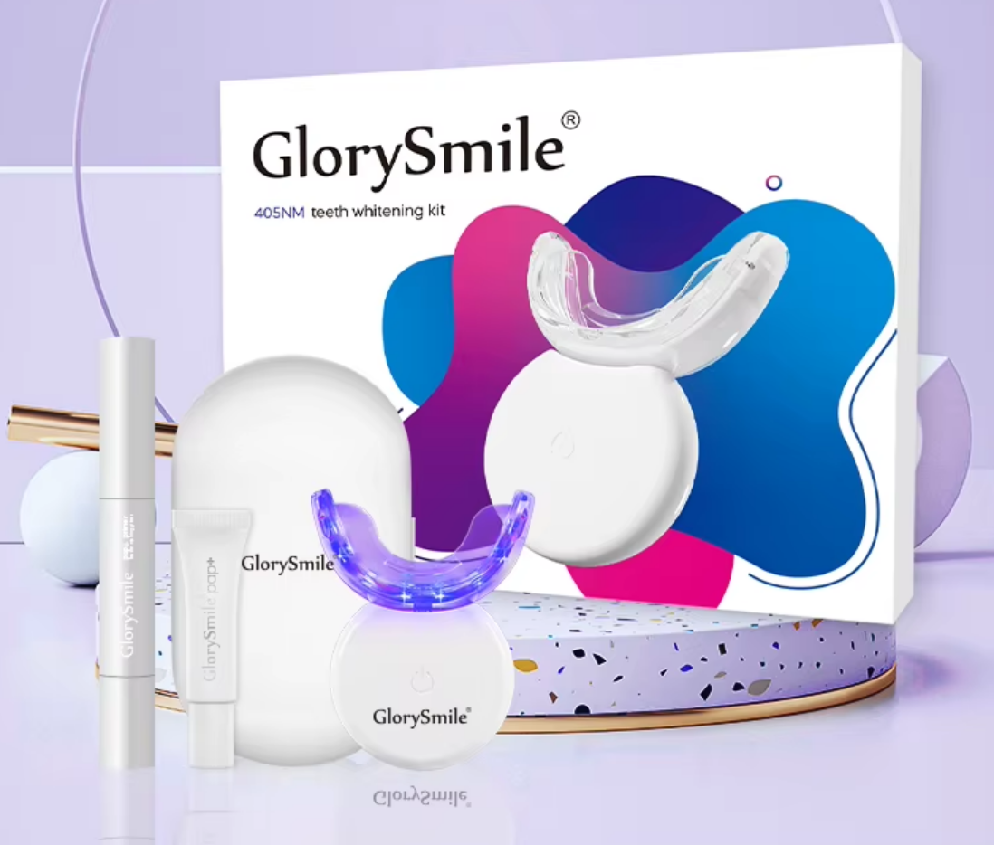 GLORY SMILE 16 Minutes Violet 405NM Light Teeth Whitening Led Kit With 6 PAP Gel Tube