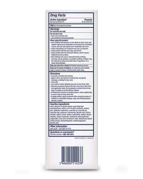 CeraVe Acne Foaming Cream Cleanser | Acne Treatment Face Wash with 4% Benzoyl Peroxide, Hyaluronic Acid, and Niacinamide-Health & Beauty-Eclatbody-CeraVe-