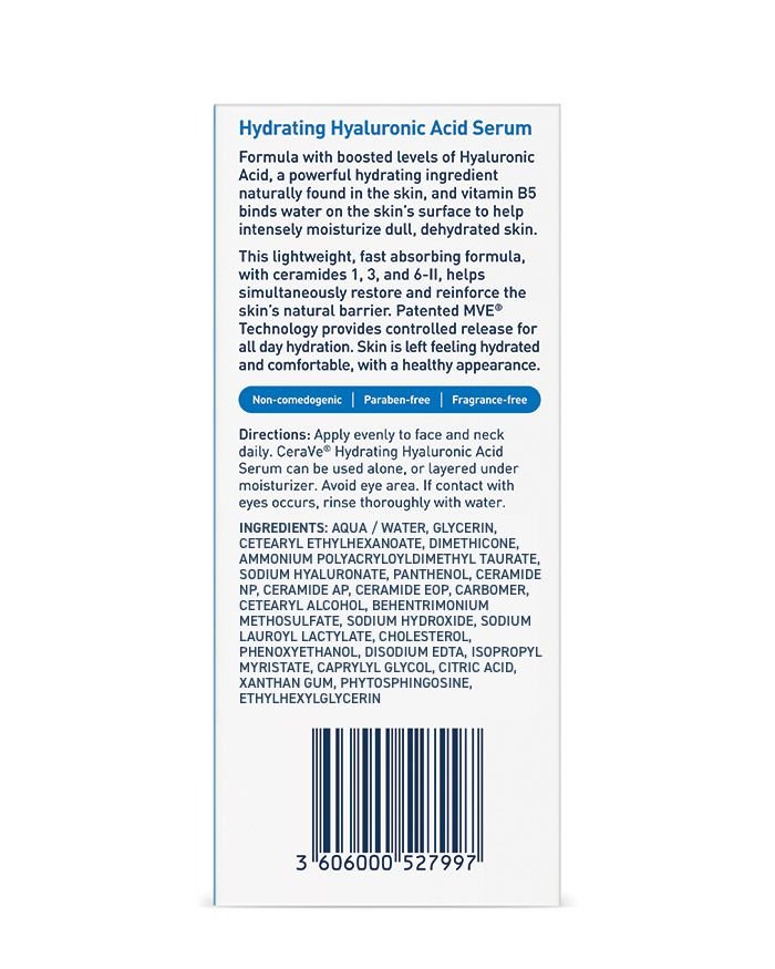 Cerave Hyaluronic Acid Serum for Face with Vitamin B5 and Ceramides-Health & Beauty-Eclatbody-CeraVe-
