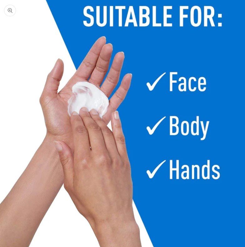 CeraVe Moisturizing Cream | Body and Face Moisturizer for Dry Skin | Body Cream with Hyaluronic Acid and Ceramides-Health & Beauty-Eclatbody-CeraVe-