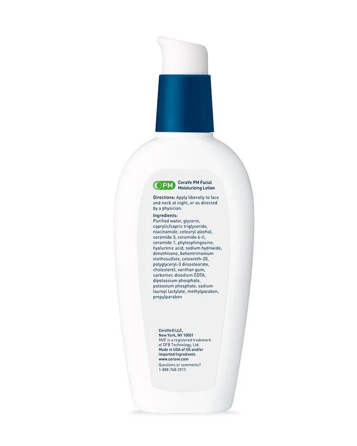 CeraVe PM Facial Moisturizing Lotion | Night Cream with Hyaluronic Acid and Niacinamide | Ultra-Lightweight , 89 mL-Health & Beauty-Eclatbody-CeraVe-