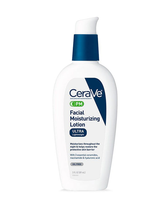 CeraVe PM Facial Moisturizing Lotion | Night Cream with Hyaluronic Acid and Niacinamide | Ultra-Lightweight , 89 mL-Health & Beauty-Eclatbody-CeraVe-