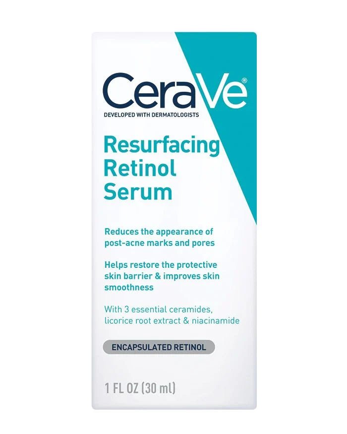 CeraVe Retinol Serum for Post-Acne Marks and Skin Texture | Pore Refining, Resurfacing, Brightening Facial Serum with Retinol and Niacinamide-Health & Beauty-Eclatbody-CeraVe-