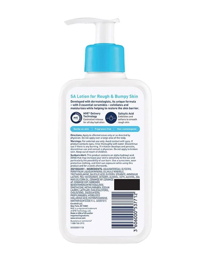 CeraVe SA Lotion for Rough & Bumpy Skin | Vitamin D, Hyaluronic Acid, Lactic Acid & Salicylic Acid Lotion-Health & Beauty-Eclatbody-CeraVe-