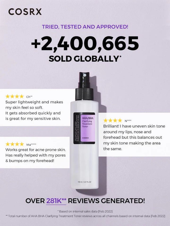 COSRX AHA/BHA Clarifying Treatment Toner--Eclatbody-COSRX-