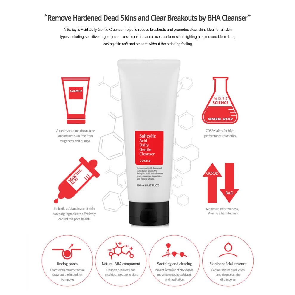 COSRX Salicylic Acid Daily Gentle Cleanser-skin care-Eclatbody-COSRX-