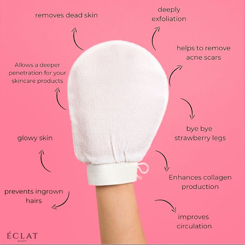 best Exfoliating Glove for body 100% natural and healthy for exfoliating the skin by eclat body lab