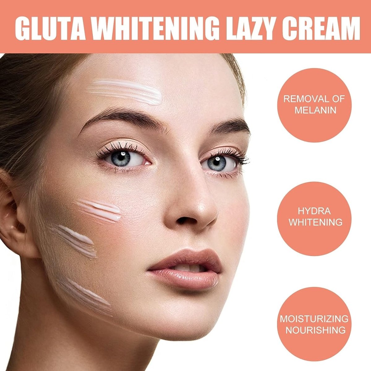 Gluta Whitening Lazy Cream, Gluta Whitening Face Cream, Lazy Cream 30g--Eclatbody-Eclatbody-