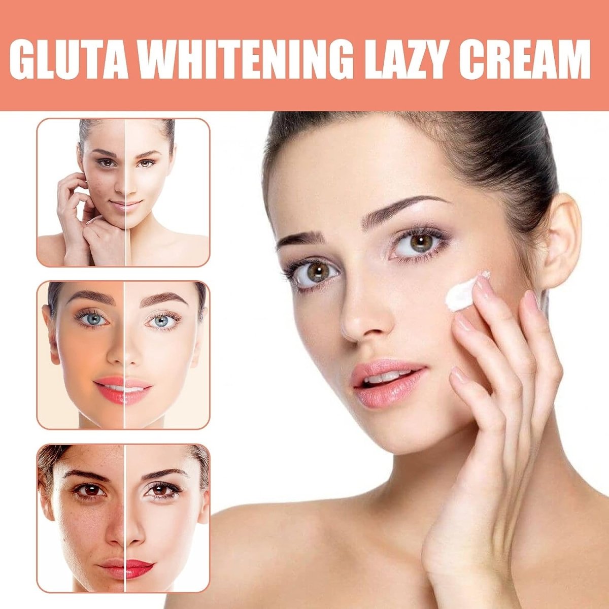 Gluta Whitening Lazy Cream, Gluta Whitening Face Cream, Lazy Cream 30g--Eclatbody-Eclatbody-