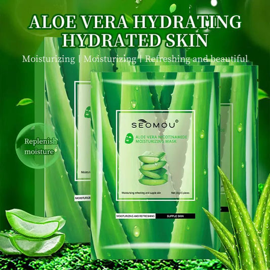 SEOMOU Aloe Vera Nicotinamide Moisturizing Korean Mask-Health & Beauty-Eclatbody-seomou-