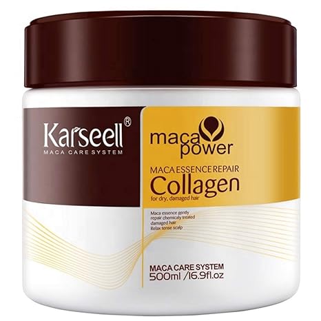 Karseell Collagen Hair Treatment Mask - Deep Repair Conditioning Argan Oil Collagen Hair Mask Essence For Dry & Damaged Hair - 16.90 oz 500ml