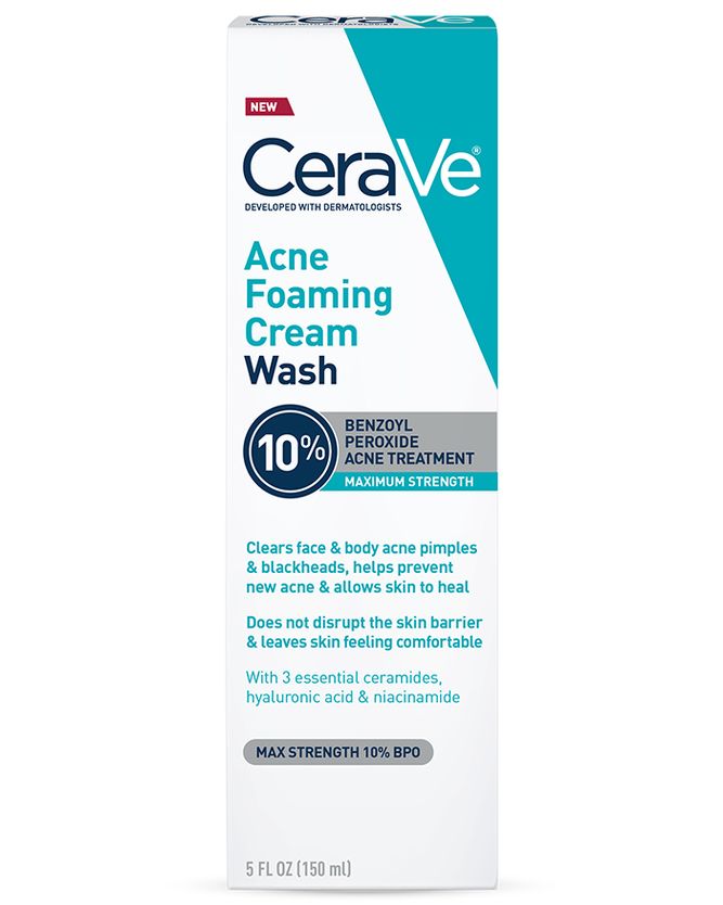 Acne Foaming Cream Wash | Acne Treatment Face Wash with 10% Benzoyl Peroxide, Hyaluronic Acid, and Niacinamide