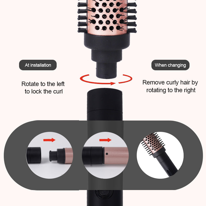 3 Temperature Display Suitable All Hair Types Curling Wand Set With Brush and 4 Interchangeable Ceramic Curling Wands