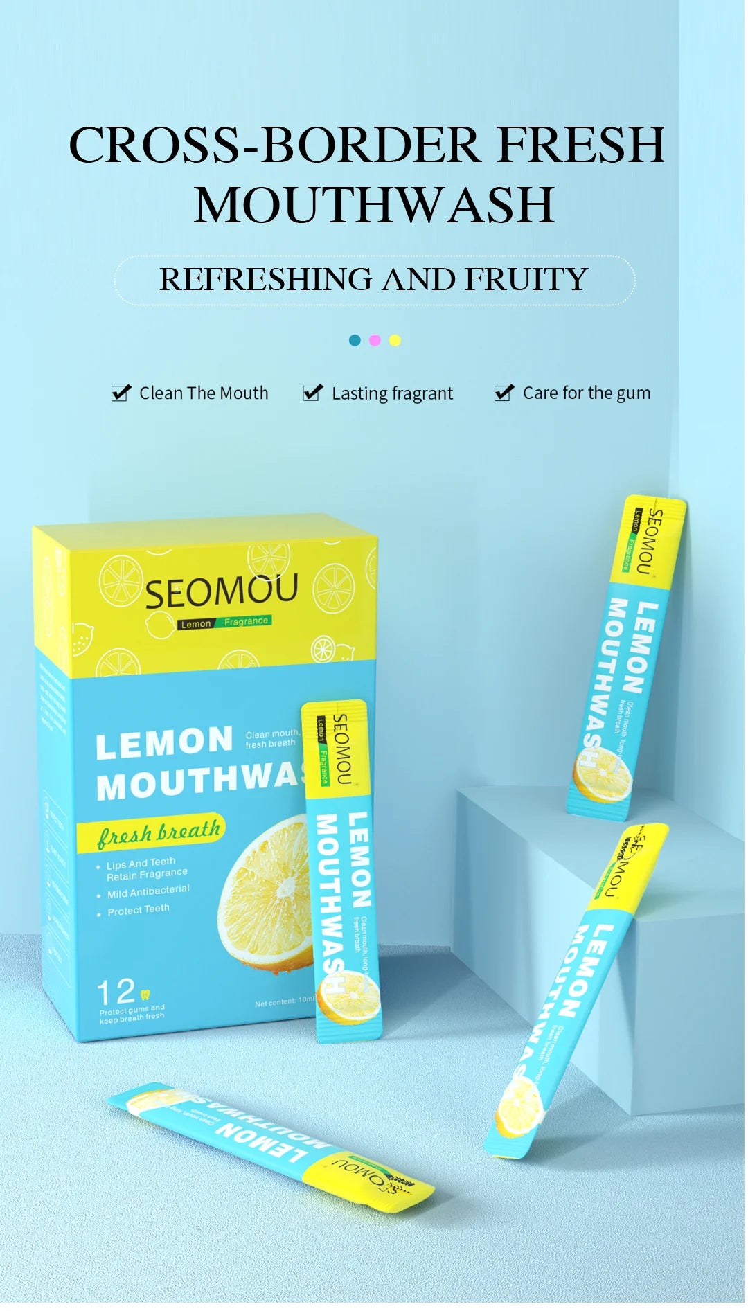 SEOMOU Mouth Cleansing Oral Refresher Mini Strip (12 Strips/box)