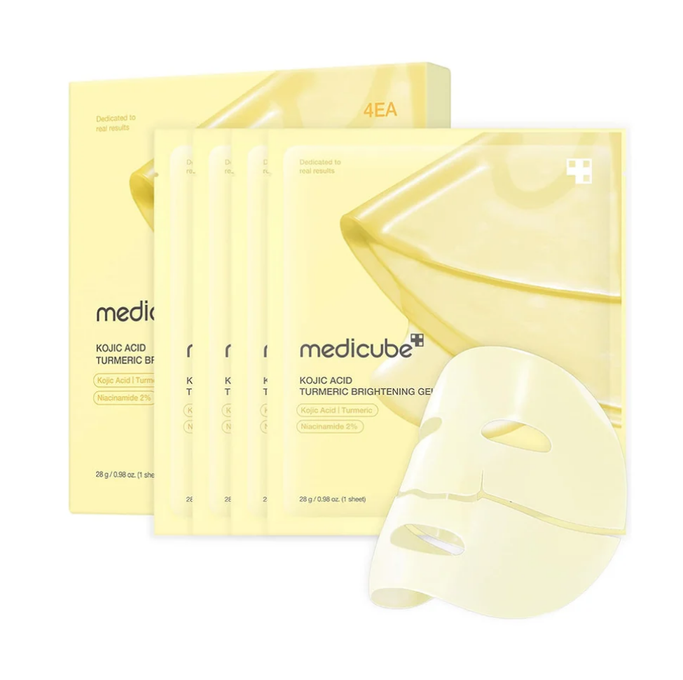Medicube Kojic Acid Turmeric Gold Jelly Gel Mask pack of 4