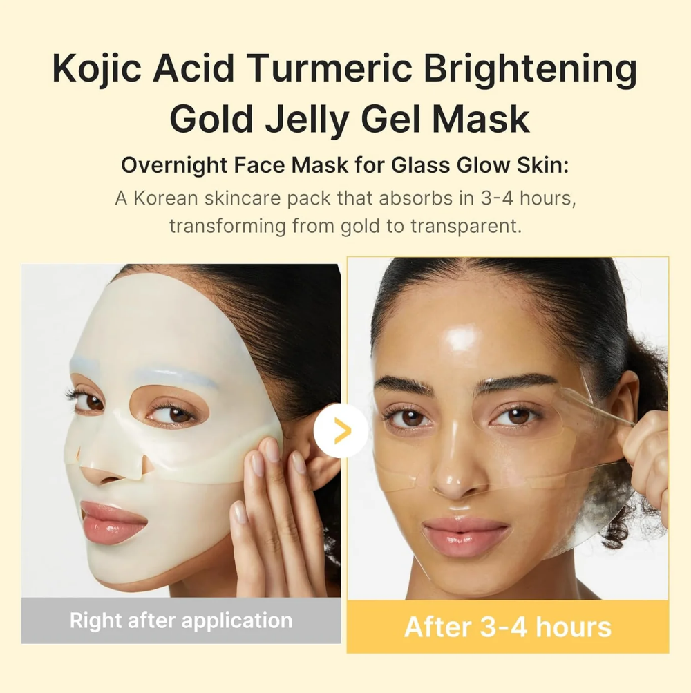Medicube Kojic Acid Turmeric Gold Jelly Gel Mask pack of 4