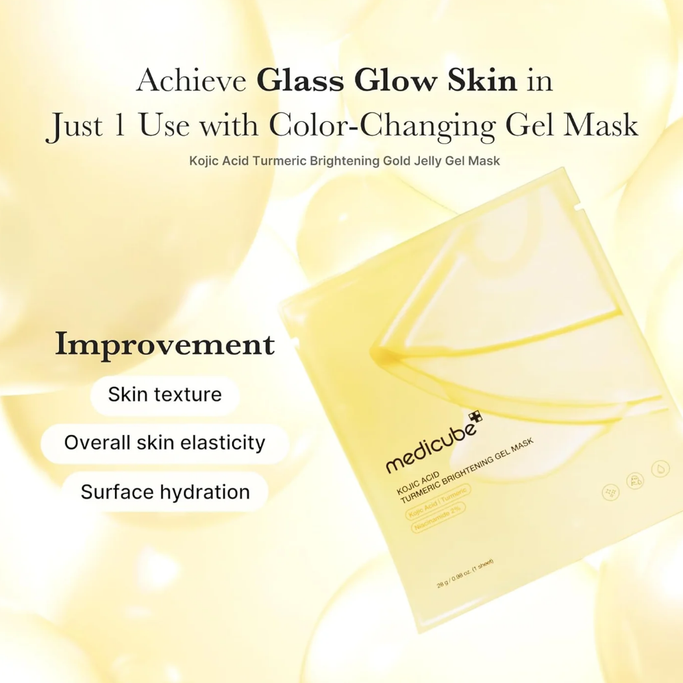 Medicube Kojic Acid Turmeric Gold Jelly Gel Mask pack of 4