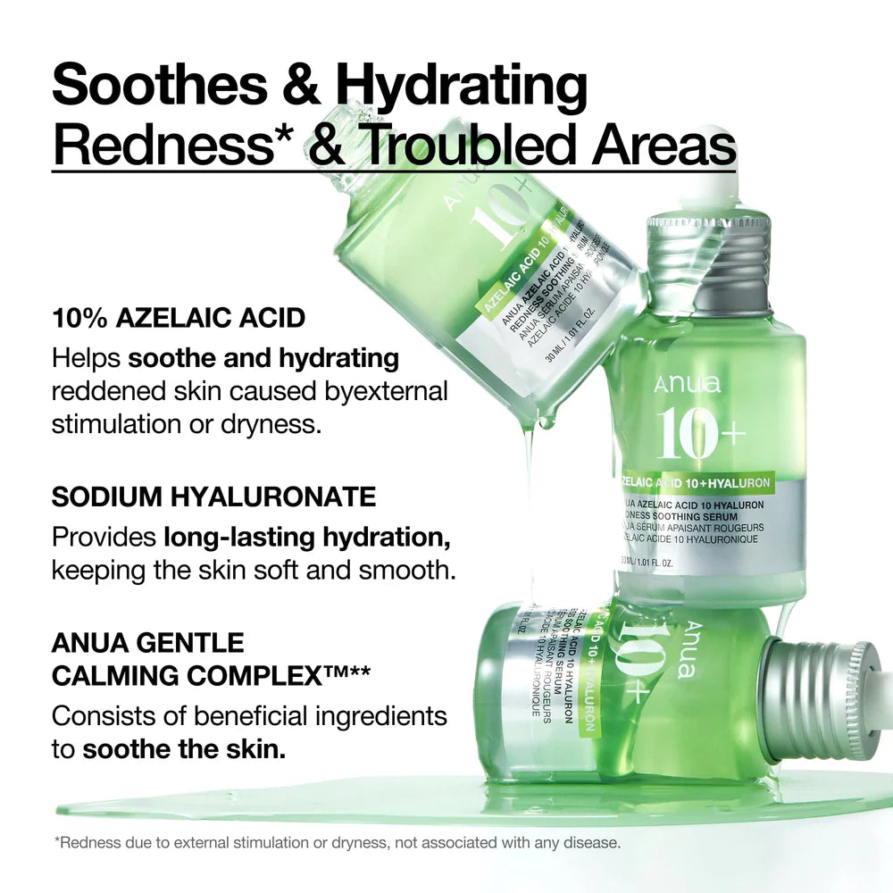 Azelaic Acid 10 Hyaluron Redness Soothing Serum ANUA