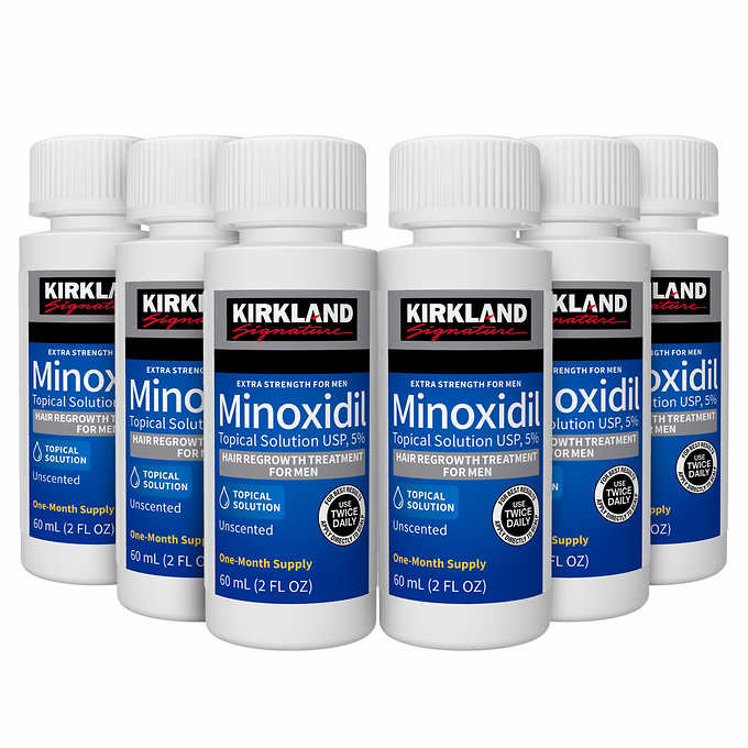 Kirkland Minoxidil 5% Extra Strength Men Hair Regrowth Solution 6 Month Supply