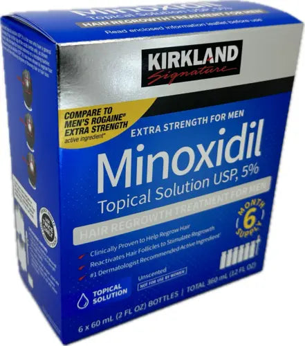 Kirkland Minoxidil 5% Extra Strength Men Hair Regrowth Solution 6 Month Supply