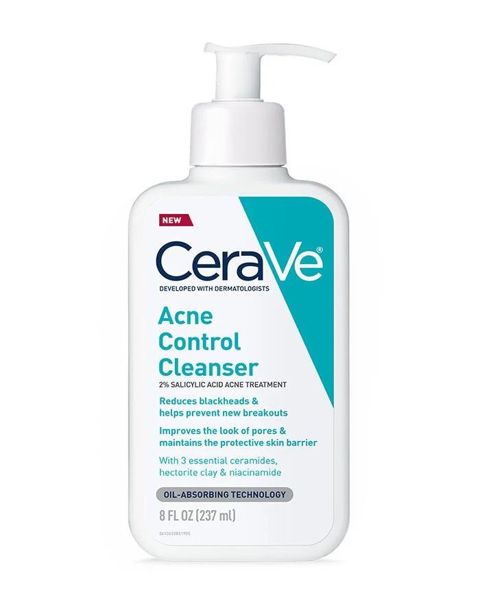 CeraV Acne Control cleanser | 2% Salicylic Acid Cleanser with Purifying Clay for Oily Skin | Blackhead Remover and Clogged Pore Control-Health & Beauty-Eclatbody-CeraVe-