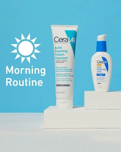 CeraVe Acne Foaming Cream Cleanser | Acne Treatment Face Wash with 4% Benzoyl Peroxide, Hyaluronic Acid, and Niacinamide-Health & Beauty-Eclatbody-CeraVe-