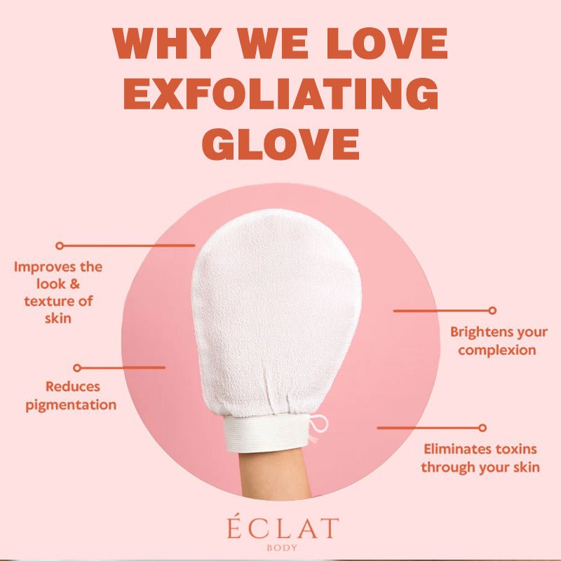 best Exfoliating Glove for body 100% natural and healthy for exfoliating the skin by eclat body lab