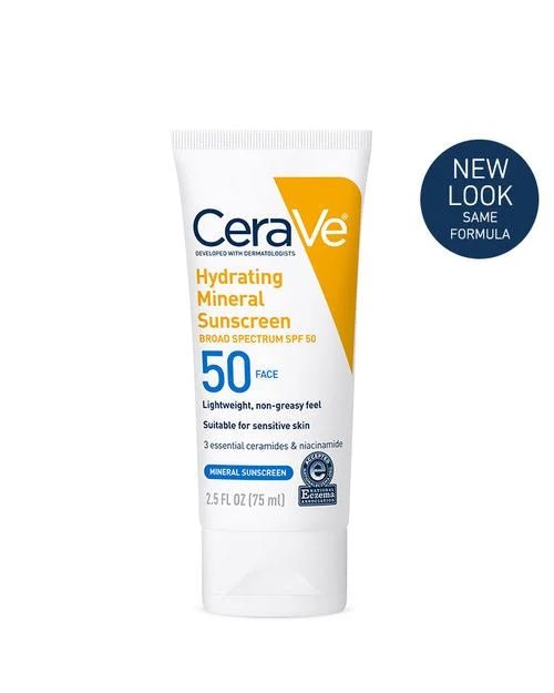 Hydrating Mineral Sunscreen SPF 50 Face Lotion | Cerave-Health & Beauty-Eclatbody-CeraVe-