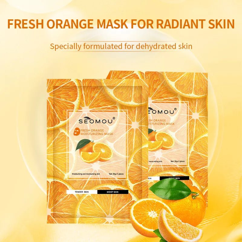 SEOMOU Orange Vitamin C Hydrating Korean Mask-Health & Beauty-Eclatbody-seomou-